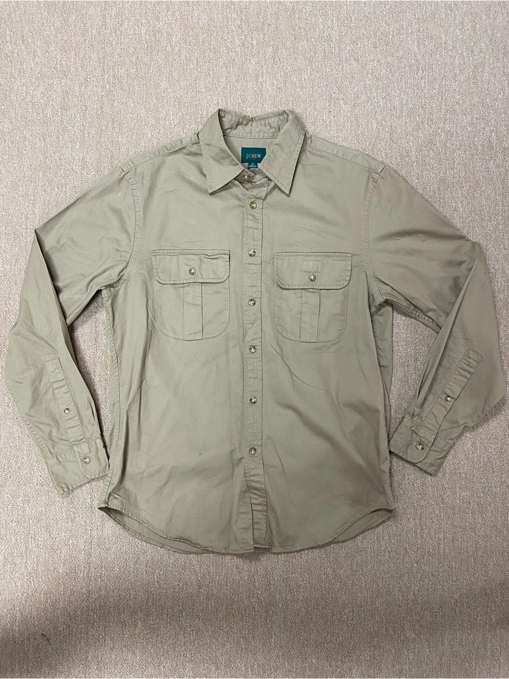 J. Crew Men's Button-Down Shirt in Light Khaki